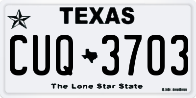 TX license plate CUQ3703