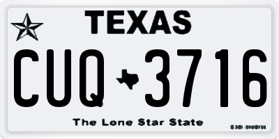 TX license plate CUQ3716
