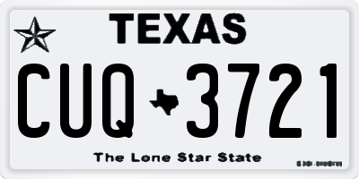 TX license plate CUQ3721