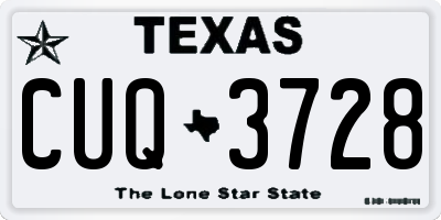 TX license plate CUQ3728