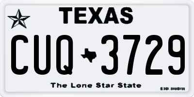 TX license plate CUQ3729