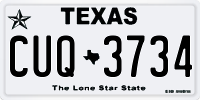 TX license plate CUQ3734