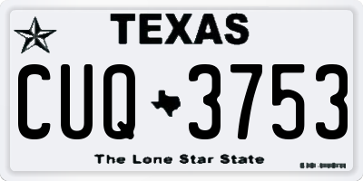 TX license plate CUQ3753