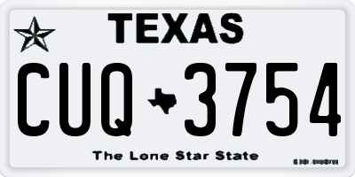 TX license plate CUQ3754
