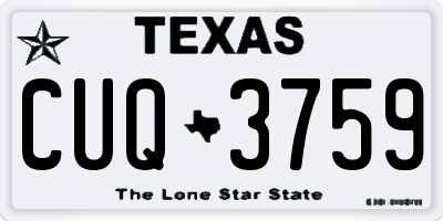 TX license plate CUQ3759