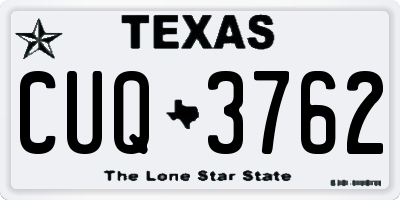 TX license plate CUQ3762