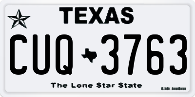 TX license plate CUQ3763
