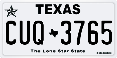 TX license plate CUQ3765