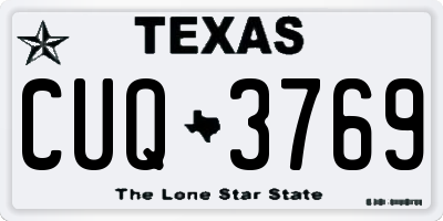 TX license plate CUQ3769