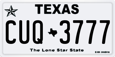 TX license plate CUQ3777