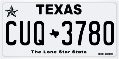 TX license plate CUQ3780