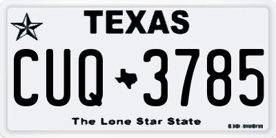 TX license plate CUQ3785