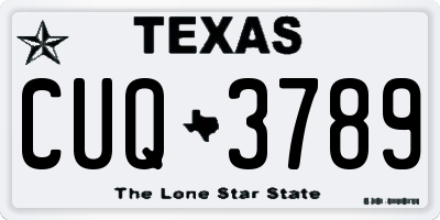 TX license plate CUQ3789