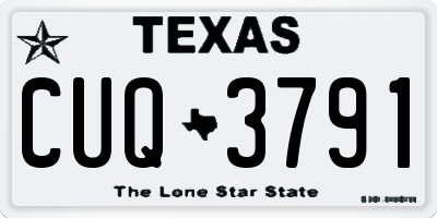 TX license plate CUQ3791
