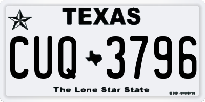 TX license plate CUQ3796
