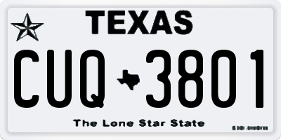 TX license plate CUQ3801