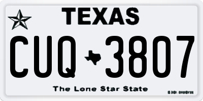 TX license plate CUQ3807