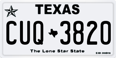 TX license plate CUQ3820