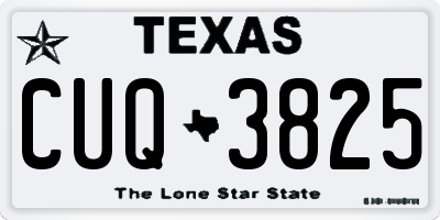 TX license plate CUQ3825