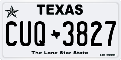 TX license plate CUQ3827