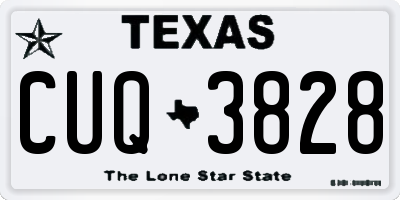 TX license plate CUQ3828