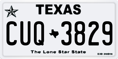 TX license plate CUQ3829