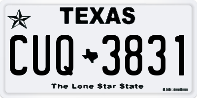 TX license plate CUQ3831