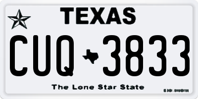 TX license plate CUQ3833