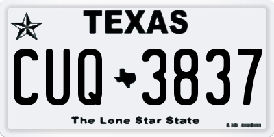 TX license plate CUQ3837