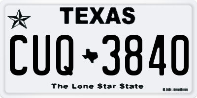 TX license plate CUQ3840
