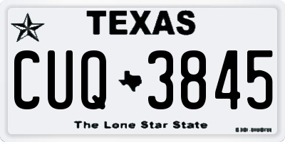 TX license plate CUQ3845