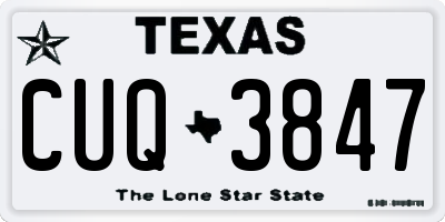 TX license plate CUQ3847