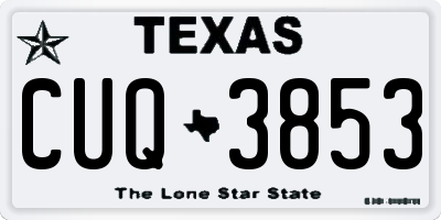 TX license plate CUQ3853