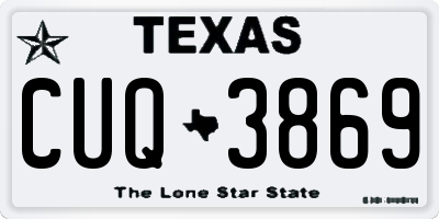 TX license plate CUQ3869