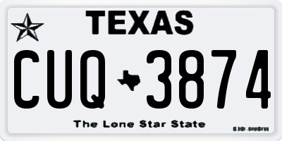 TX license plate CUQ3874