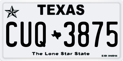 TX license plate CUQ3875