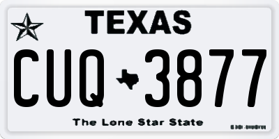 TX license plate CUQ3877