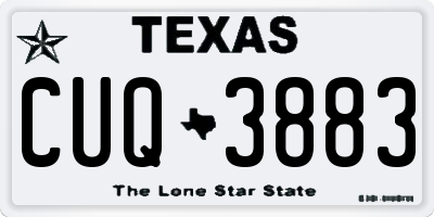 TX license plate CUQ3883