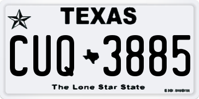 TX license plate CUQ3885