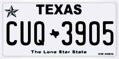TX license plate CUQ3905