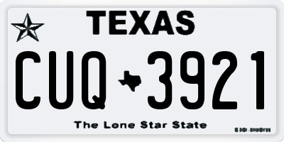 TX license plate CUQ3921