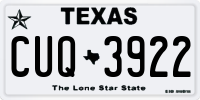 TX license plate CUQ3922