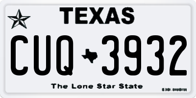 TX license plate CUQ3932