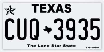 TX license plate CUQ3935