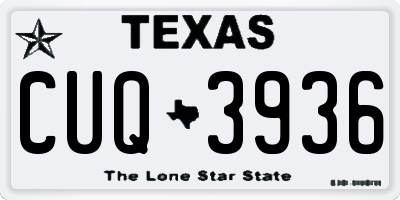 TX license plate CUQ3936
