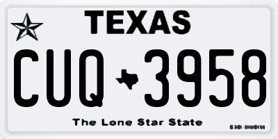 TX license plate CUQ3958