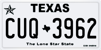 TX license plate CUQ3962