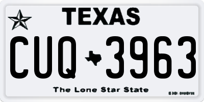TX license plate CUQ3963