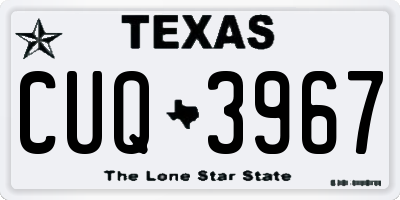 TX license plate CUQ3967
