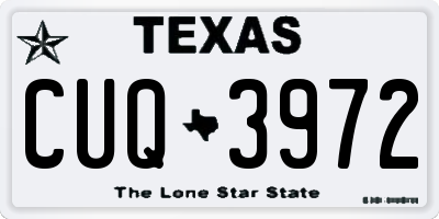 TX license plate CUQ3972